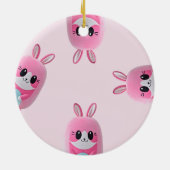 "Lou Lou" Eine kuschelige, rosa Kreatur Keramik Ornament (Hinten)