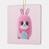 "Lou Lou" Eine kuschelige, rosa Kreatur Keramikornament (Links)