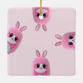 "Lou Lou" Eine kuschelige, rosa Kreatur Keramikornament (Rückseite)