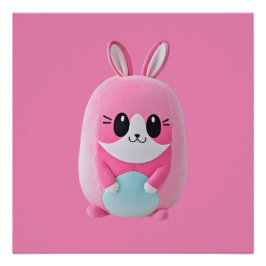 "Lou Lou" Eine kuschelige, rosa Kreatur Poster