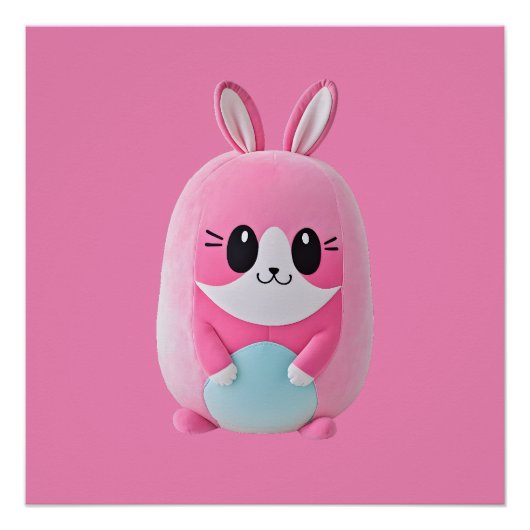 "Lou Lou" Eine kuschelige, rosa Kreatur Poster (Vorderseite)