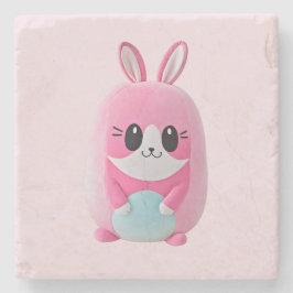 "Lou Lou" Eine kuschelige, rosa Kreatur Steinuntersetzer