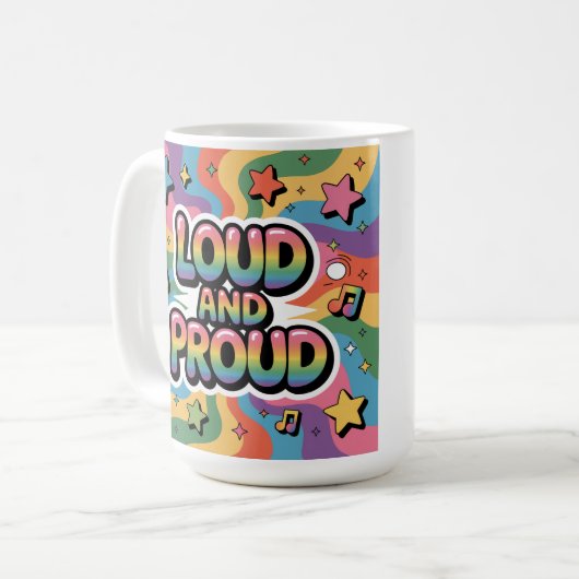 LOUD AND PROUD | LGBTQ+ Pride Ally Kaffeetasse (Vorderseite Links)