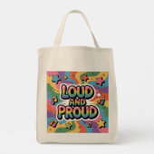 LOUD AND PROUD | LGBTQ+ Pride Ally Tragetasche (Rückseite)