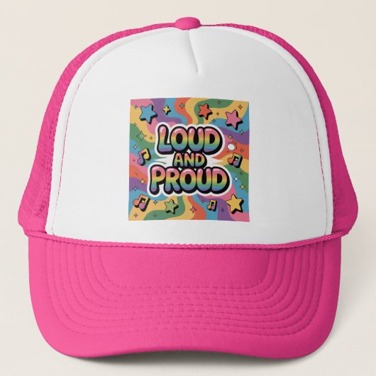 LOUD AND PROUD | LGBTQ+ Pride Ally Truckerkappe (Vorderseite)