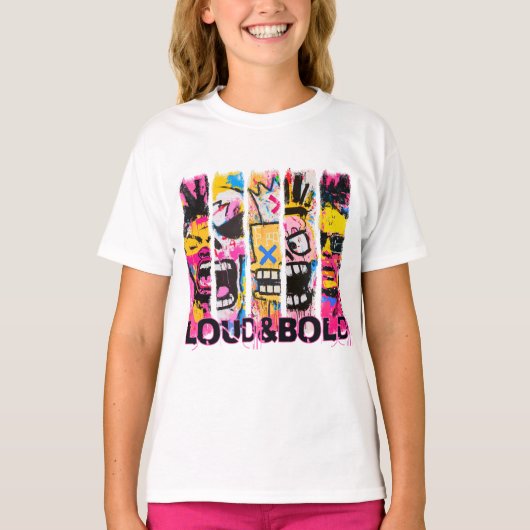 Loud & Bold - Graffiti Street Art Design T-Shirt (Vorderseite)