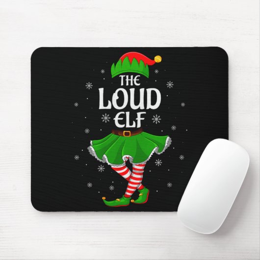 Loud Elf Christmas Family Girls Women Elf Squad Xm Mousepad (Mit Mouse)