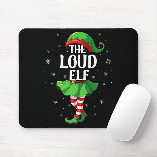 Loud Elf Christmas Girls Women Elf Squad Xmas Fami Mousepad (Mit Mouse)