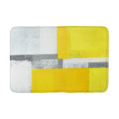 "Loud" graue und gelbe abstrakte Kunst Badematte (Vorderseite)