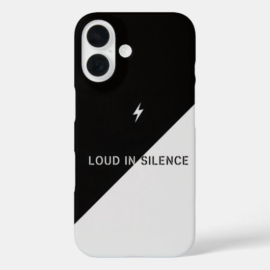 Loud in Silence – Black & White Bold Statement Pho Case-Mate iPhone Hülle (Rückseite)