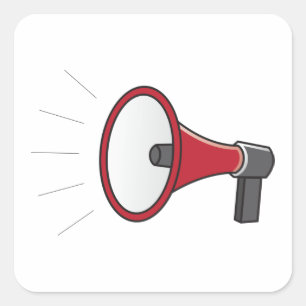 Loud Megaphone Quadratischer Aufkleber