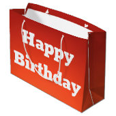Loud Orange Happy Birthday Gift Bag Große Geschenktüte (Rückseite Schrägansicht)