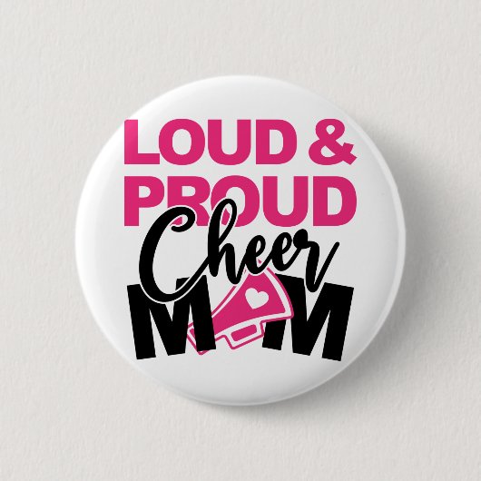 Loud & Proud Cheer Mama Button (Vorderseite)