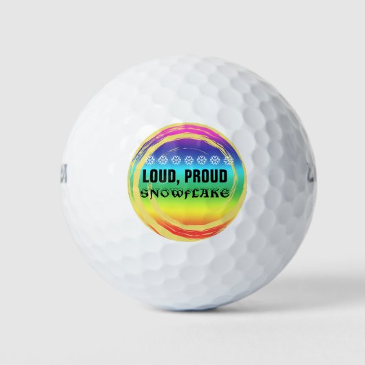 Loud Proud Snowflake Rainbow Colors Golfball (Vorderseite)