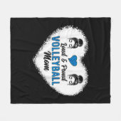 Loud & Proud Volleyball Mama Messy Bun Hair Mother Fleecedecke (Vorderseite (Horizontal))