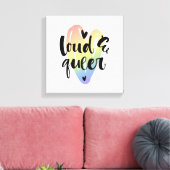 Loud & Que | Wasserfarbenherz Leinwanddruck (Insitu (Wohnzimmer))