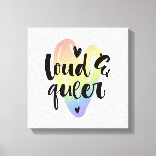 Loud & Que | Wasserfarbenherz Leinwanddruck (Vorderseite)