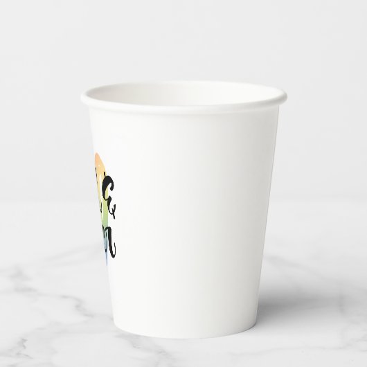 Loud & Que | Wasserfarbenherz Pappbecher (Rückseite)