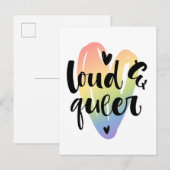 Loud & Que | Wasserfarbenherz Postkarte (Vorne/Hinten)