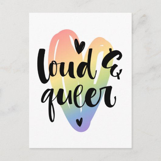 Loud & Que | Wasserfarbenherz Postkarte (Vorderseite)