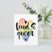 Loud & Que | Wasserfarbenherz Postkarte (Stehend Vorderseite)