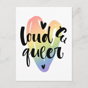 Loud & Que   Wasserfarbenherz Postkarte