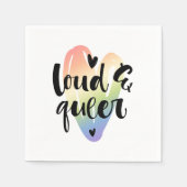 Loud & Que | Wasserfarbenherz Serviette (Vorderseite)