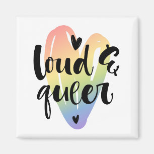 Loud & Queer Watercolor Heart Magnet