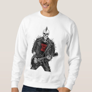 Louder Than Hell - Punk Rock Skeleton Gitarrist T- Sweatshirt
