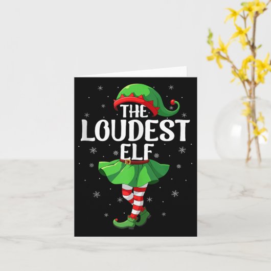 Loudest Elf Christmas Girls Women Elf Squad Xmas F Karte (Gelbe Blume)