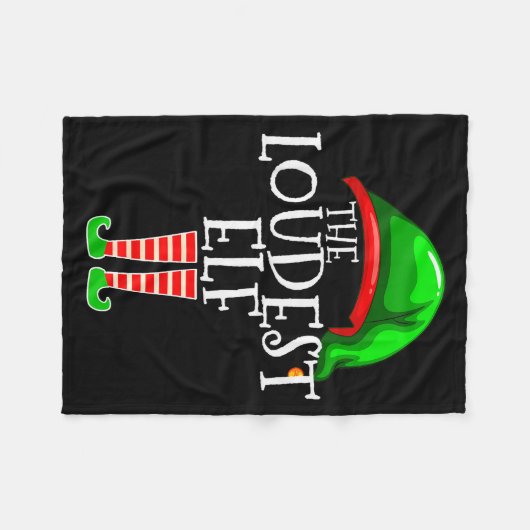 Loudest Elf Group Matching Family Christmas Loud F Fleecedecke (Vorderseite (Horizontal))