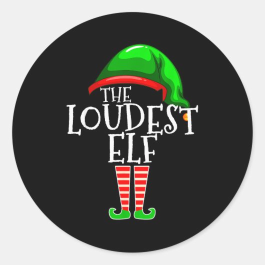 Loudest Elf Group Matching Family Christmas Loud F Runder Aufkleber (Vorderseite)