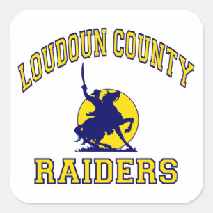 Loudoun Landkreis Raiders Quadratischer Aufkleber