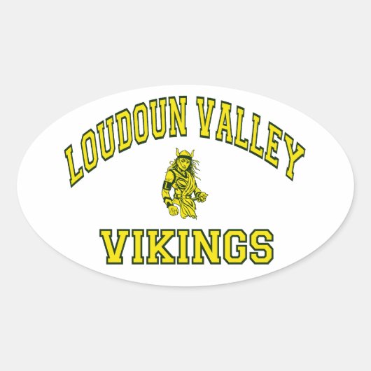 Loudoun Valley Vikings Ovaler Aufkleber (Vorderseite)