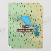 Lough Corrib Irland Vintage Karte. (Vorne/Hinten)
