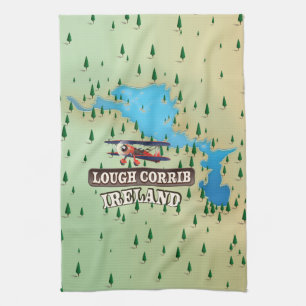 Lough Corrib Irland Vintage Karte. Geschirrtuch
