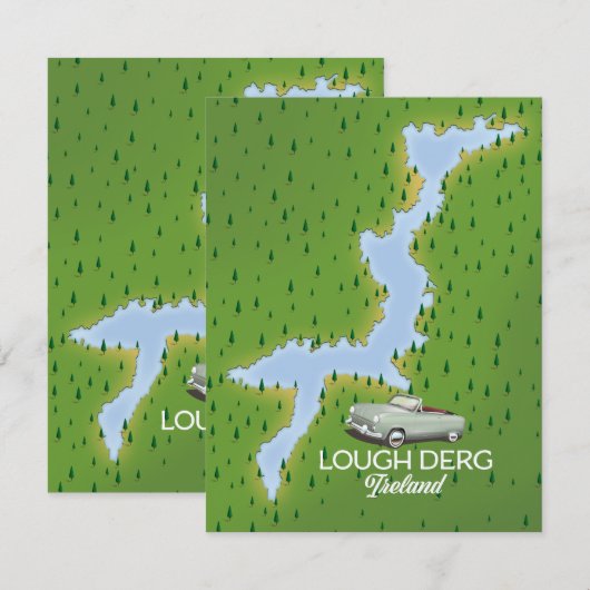 Lough Derg Ireland Map (Vorne/Hinten)