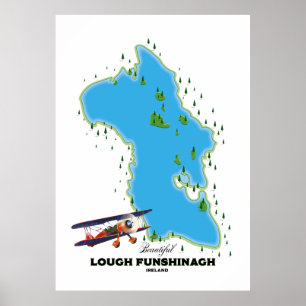 Lough Funshinagh Irland Reiseplakat. Poster