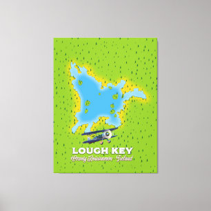 Lough Key County Roscommon, Irland Karte Leinwanddruck