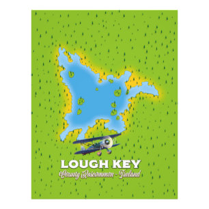 Lough Key Landkreis Roscommon, Irland Karte Fotodruck