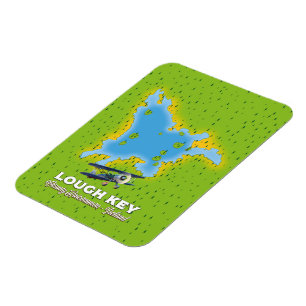Lough Key Landkreis Roscommon, Irland Karte Magnet