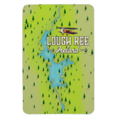 Lough Ree Ireland Vintag Map. Magnet (Vertikal)
