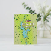 Lough Ree Ireland Vintag Map. Postkarte (Stehend Vorderseite)