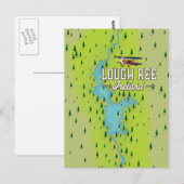 Lough Ree Ireland Vintag Map. Postkarte (Vorne/Hinten)