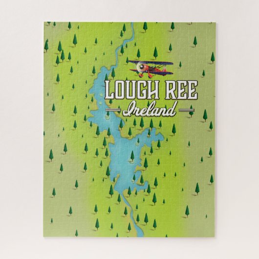 Lough Ree Ireland Vintag Map. Puzzle (Vertikal)