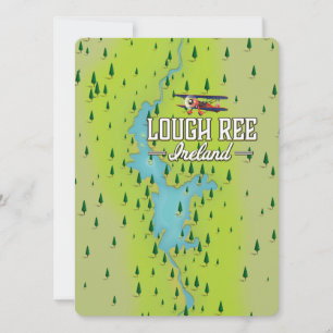 Lough Ree Irland Vintage Karte.