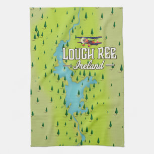 Lough Ree Irland Vintage Karte. Geschirrtuch