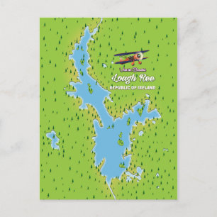 Lough Ree Republic of Ireland Map, irland lough, l Postkarte