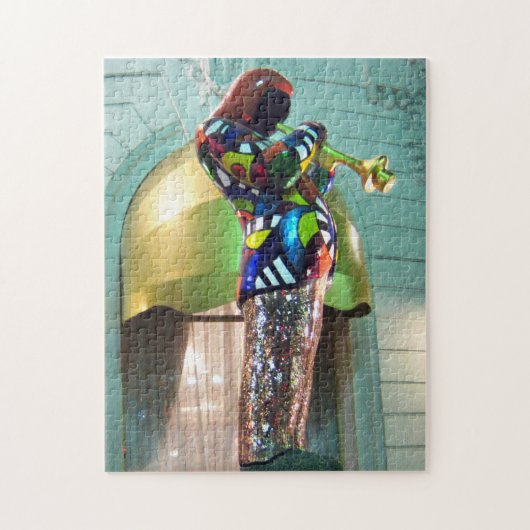 Louis Armstrong Statue Nice France Französische Ri Puzzle (Vertikal)