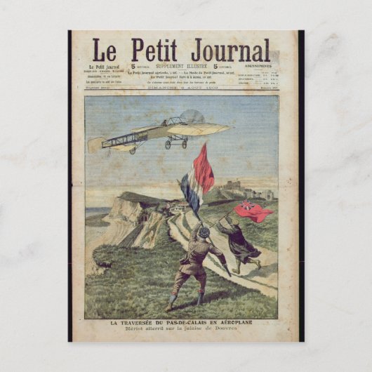 Louis Bleriot Landung in Dover Postkarte (Vorderseite)
